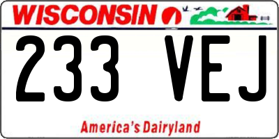 WI license plate 233VEJ