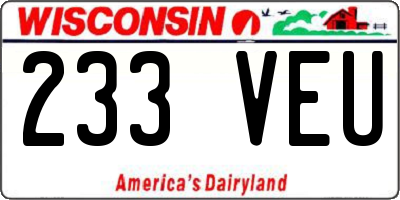 WI license plate 233VEU