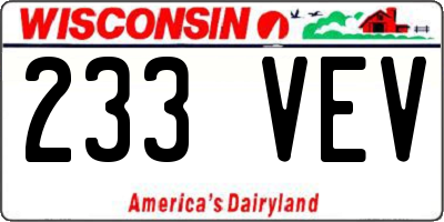 WI license plate 233VEV