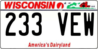 WI license plate 233VEW