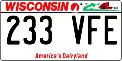 WI license plate 233VFE