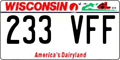 WI license plate 233VFF