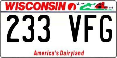 WI license plate 233VFG