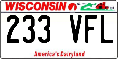 WI license plate 233VFL