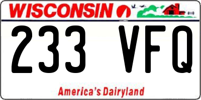 WI license plate 233VFQ