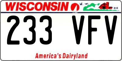 WI license plate 233VFV