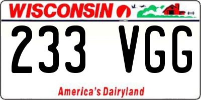 WI license plate 233VGG