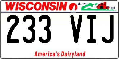 WI license plate 233VIJ