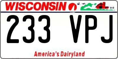 WI license plate 233VPJ