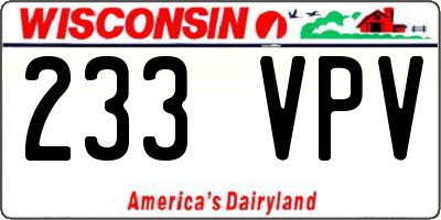 WI license plate 233VPV