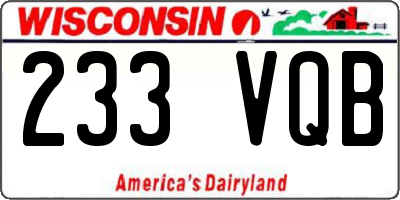 WI license plate 233VQB