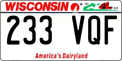 WI license plate 233VQF