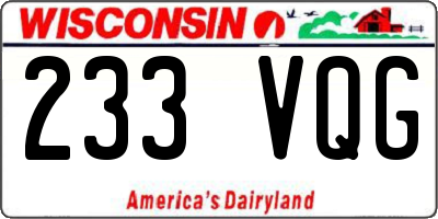 WI license plate 233VQG