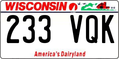 WI license plate 233VQK