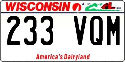 WI license plate 233VQM