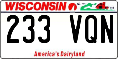WI license plate 233VQN