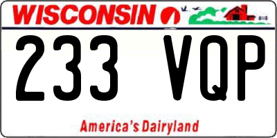 WI license plate 233VQP
