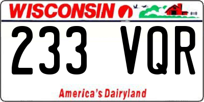 WI license plate 233VQR