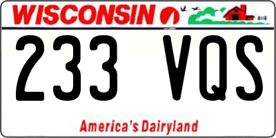 WI license plate 233VQS