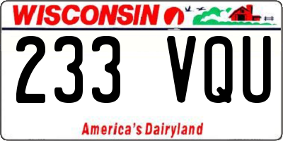 WI license plate 233VQU