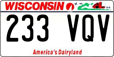 WI license plate 233VQV