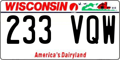 WI license plate 233VQW