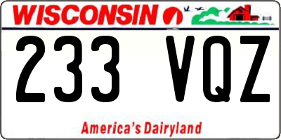 WI license plate 233VQZ