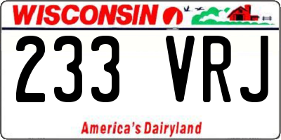WI license plate 233VRJ