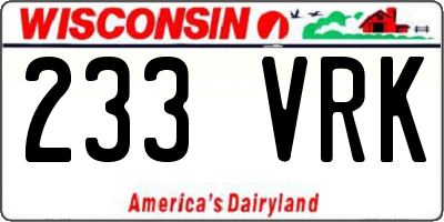 WI license plate 233VRK