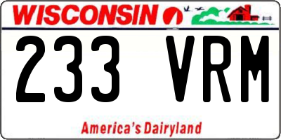 WI license plate 233VRM