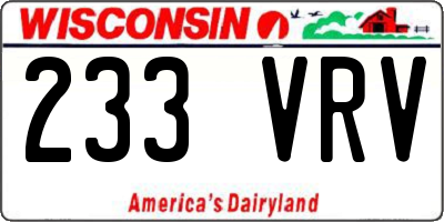 WI license plate 233VRV