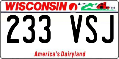 WI license plate 233VSJ