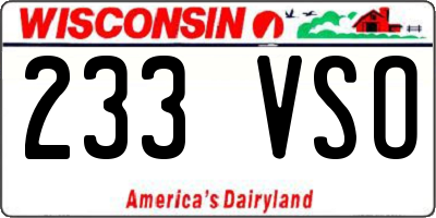 WI license plate 233VSO