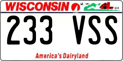 WI license plate 233VSS