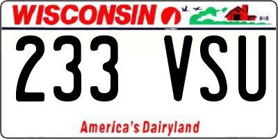 WI license plate 233VSU