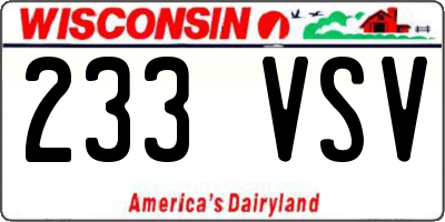 WI license plate 233VSV
