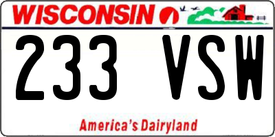 WI license plate 233VSW