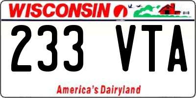 WI license plate 233VTA