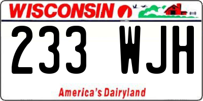 WI license plate 233WJH