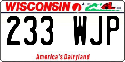 WI license plate 233WJP