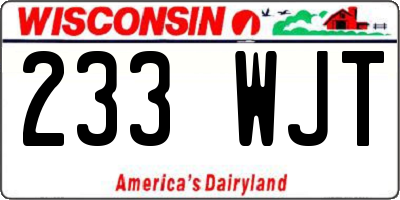 WI license plate 233WJT