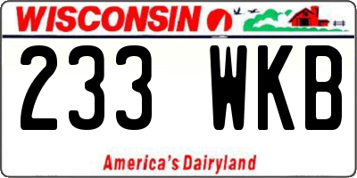 WI license plate 233WKB