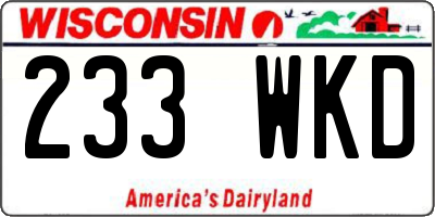 WI license plate 233WKD