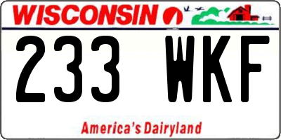 WI license plate 233WKF