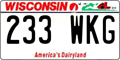 WI license plate 233WKG