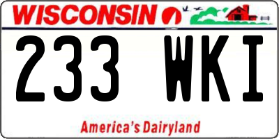WI license plate 233WKI