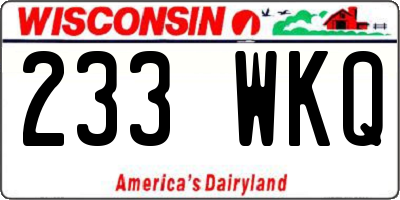 WI license plate 233WKQ