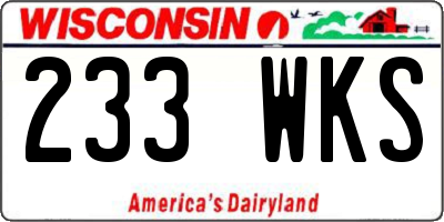 WI license plate 233WKS