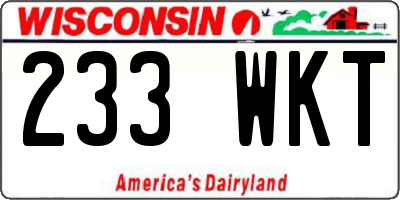 WI license plate 233WKT