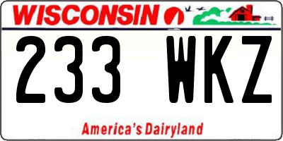WI license plate 233WKZ